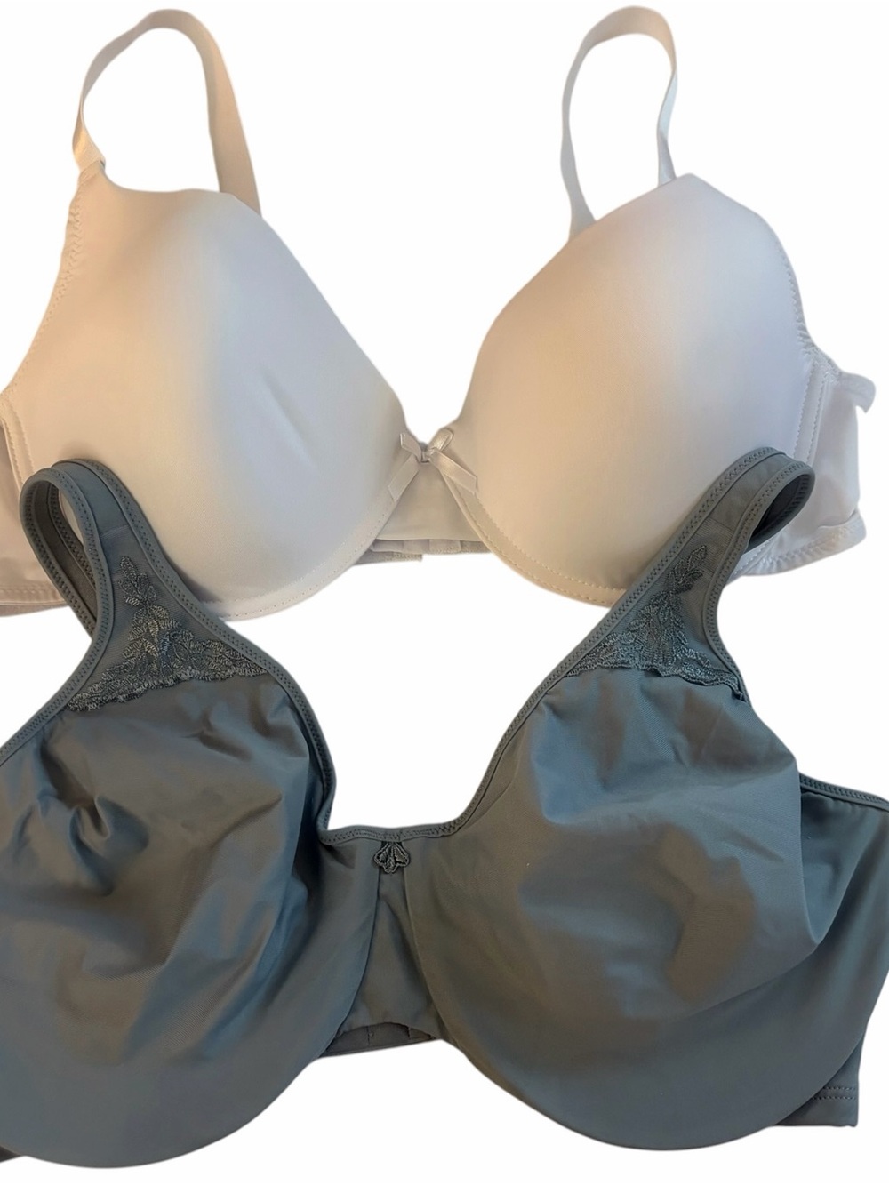 womens plus size budle set Everyday Comfort & T-Shirt Bra White & Gray size 40DD